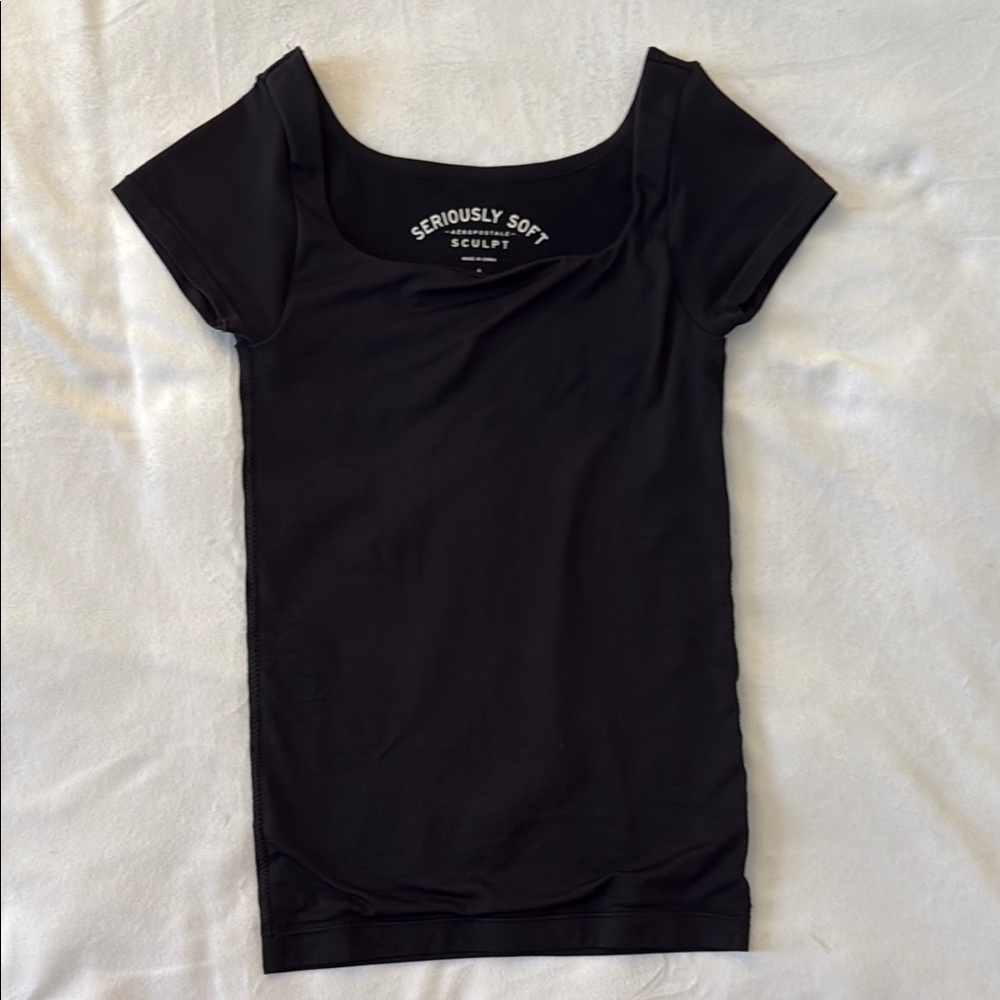 Aeropostale Black Fitted Short Sleeve Tee